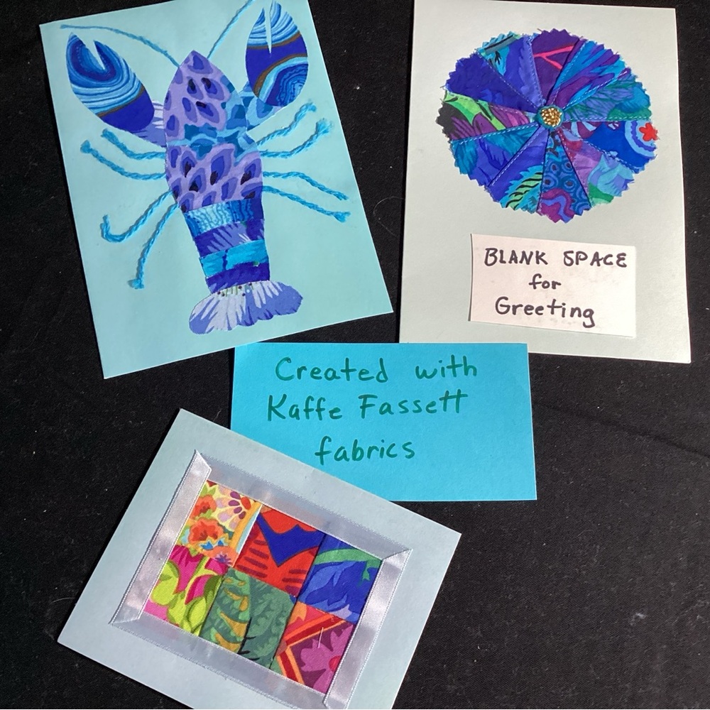 Handmade Kaffe Fassett Blank Cards Set 3